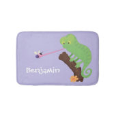Cute grappige groene chameleon lizard cartoon badmat (Voorkant)