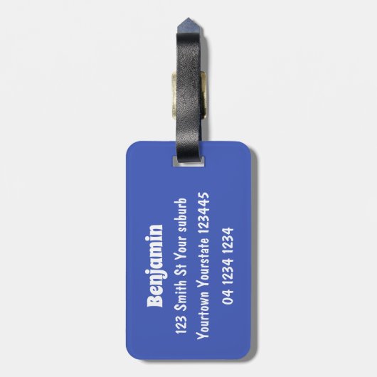 Cute grappige groene chameleon lizard cartoon bagagelabel (Achterkant verticaal)