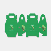 Cute grappige groene chameleon lizard cartoon bedankdoosjes (Uitgevouwen)