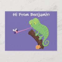 Cute grappige groene chameleon lizard cartoon