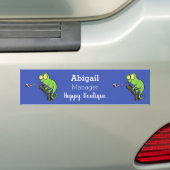 Cute grappige groene chameleon lizard cartoon bumpersticker (Op auto)
