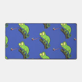 Cute grappige groene chameleon lizard cartoon bureaumat (Voorkant)