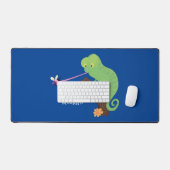 Cute grappige groene chameleon lizard cartoon bureaumat (Keyboard & Muis)