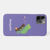 Cute grappige groene chameleon lizard cartoon Case-Mate iPhone case (Achterkant (horizontaal))