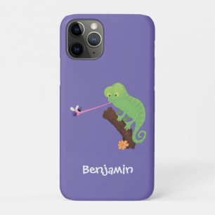 Cute grappige groene chameleon lizard cartoon Case-Mate iPhone case