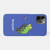 Cute grappige groene chameleon lizard cartoon Case-Mate iPhone case (Achterkant (horizontaal))