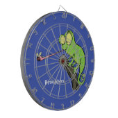 Cute grappige groene chameleon lizard cartoon dartbord (Voorkant Links)