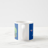 Cute grappige groene chameleon lizard cartoon espresso kop (Achterkant)