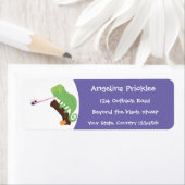 Cute grappige groene chameleon lizard cartoon etiket (Insitu)