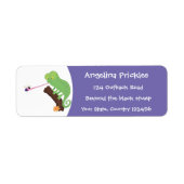 Cute grappige groene chameleon lizard cartoon etiket (Voorkant)