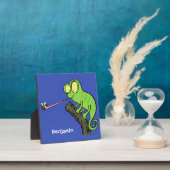 Cute grappige groene chameleon lizard cartoon fotoplaat (Insitu)