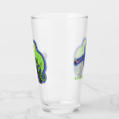 Cute grappige groene chameleon lizard cartoon glas (Links)