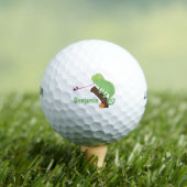 Cute grappige groene chameleon lizard cartoon golfballen (Insitu Shirt)