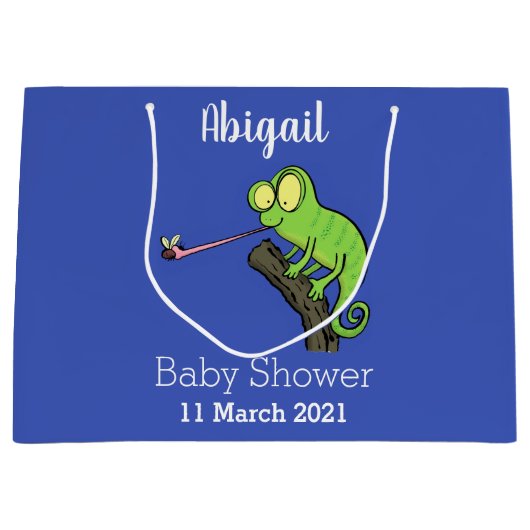 Cute grappige groene chameleon lizard cartoon groot cadeauzakje (Voorkant)