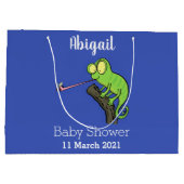 Cute grappige groene chameleon lizard cartoon groot cadeauzakje (Achterkant)