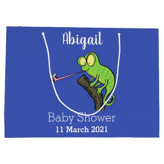 Cute grappige groene chameleon lizard cartoon groot cadeauzakje (Achterkant)