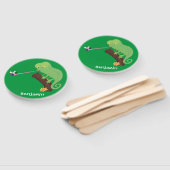 Cute grappige groene chameleon lizard cartoon handwaaier (Niet-gemonteerd)