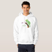 Cute grappige groene chameleon lizard cartoon hoodie (Voorkant volledig)
