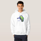 Cute grappige groene chameleon lizard cartoon hoodie (Voorkant volledig)