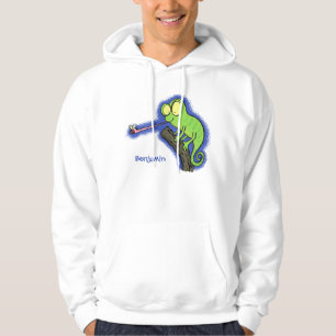 Cute grappige groene chameleon lizard cartoon hoodie