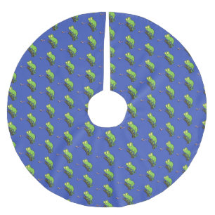 Cute grappige groene chameleon lizard cartoon kerstboom rok