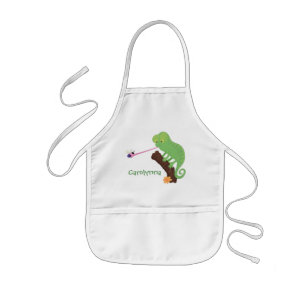 Cute grappige groene chameleon lizard cartoon kinder schort
