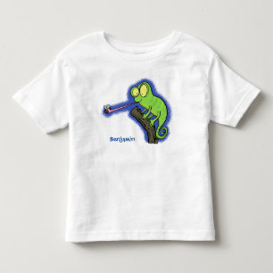 Cute grappige groene chameleon lizard cartoon kinder shirts