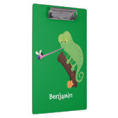 Cute grappige groene chameleon lizard cartoon klembord (Rechts)
