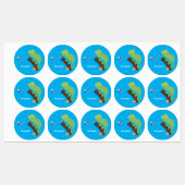 Cute grappige groene chameleon lizard cartoon labels (Vel)