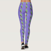 Cute grappige groene chameleon lizard cartoon leggings (Achterkant)