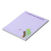 Cute grappige groene chameleon lizard cartoon notitieblok (Linkerzijde)