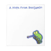 Cute grappige groene chameleon lizard cartoon notitieblok (Voorkant)