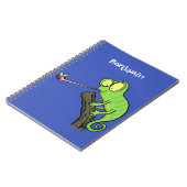 Cute grappige groene chameleon lizard cartoon notitieboek (Linkerzijde)
