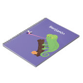 Cute grappige groene chameleon lizard cartoon notitieboek (Linkerzijde)