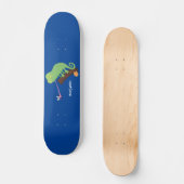 Cute grappige groene chameleon lizard cartoon persoonlijk skateboard (Voorkant)