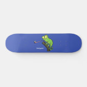 Cute grappige groene chameleon lizard cartoon persoonlijk skateboard (Horizontaal)
