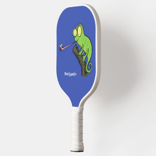 Cute grappige groene chameleon lizard cartoon pickleball paddle (Links)