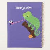 Cute grappige groene chameleon lizard cartoon planner (Achterkant)