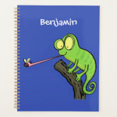 Cute grappige groene chameleon lizard cartoon planner (Voorkant)