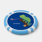 Cute grappige groene chameleon lizard cartoon poker chips (Enkel)