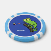 Cute grappige groene chameleon lizard cartoon poker chips (Enkel)