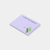 Cute grappige groene chameleon lizard cartoon post-it® notes (Schuin)