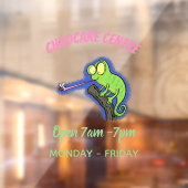 Cute grappige groene chameleon lizard cartoon raamsticker (Vel 2)