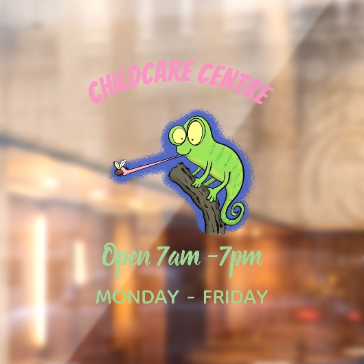 Cute grappige groene chameleon lizard cartoon raamsticker (Vel 2)