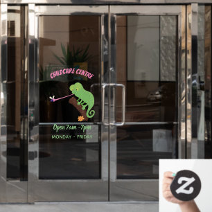 Cute grappige groene chameleon lizard cartoon raamsticker