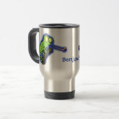 Cute grappige groene chameleon lizard cartoon reisbeker (Voorkant links)