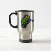Cute grappige groene chameleon lizard cartoon reisbeker (Links)