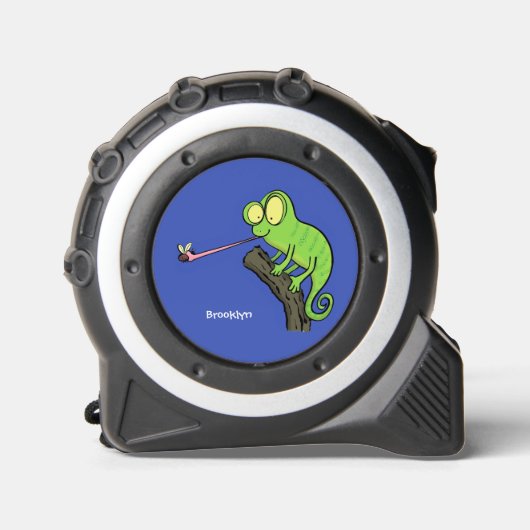 Cute grappige groene chameleon lizard cartoon rolmaat (Voorkant)