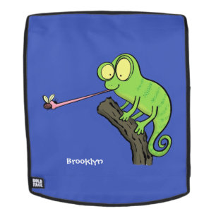 Cute grappige groene chameleon lizard cartoon rugtassen
