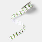 Cute grappige groene chameleon lizard cartoon satijnen lint (Achterkant)